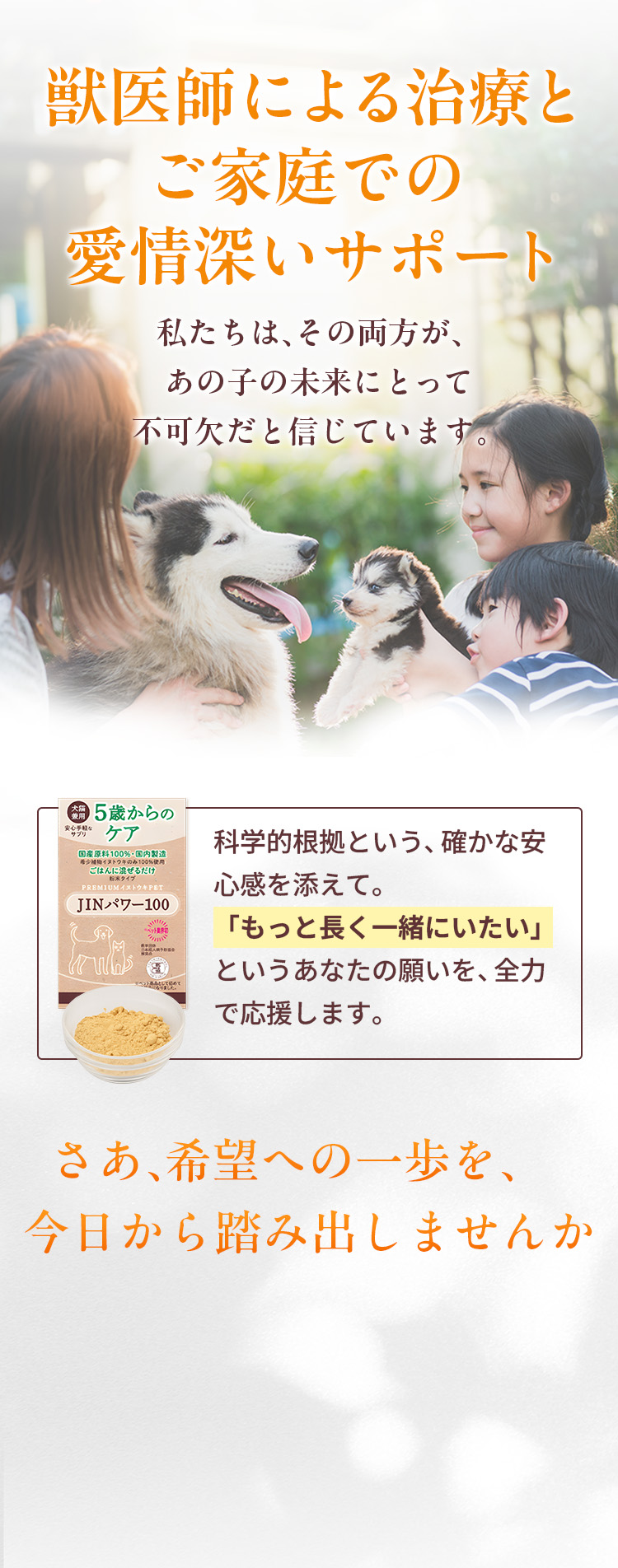 獣医師による治療とご家庭での愛情深いサポート